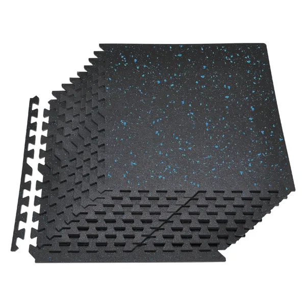 Tapete puzzle fitness 24 peças EVA 610x610x10mm, azul