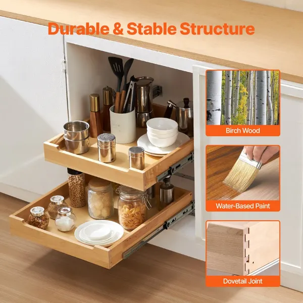 Organizador de móvel 2 níveis 20"L x 21"P com corrediça suave