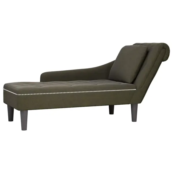 Chaise lounge c/ almofada/apoio braços direito couro artificial