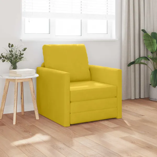 Sofá-Cama Amarelo Escuro 74 x 77 x 81 cm Veludo