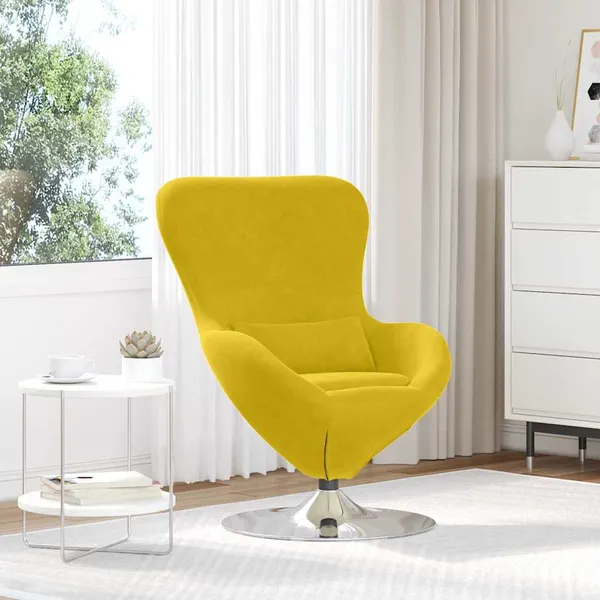 Cadeira ovo Amarelo Veludo