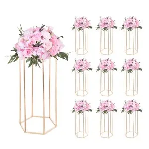Pedestal Flores 10 un Coluna 23,62 pol Ouro Francês