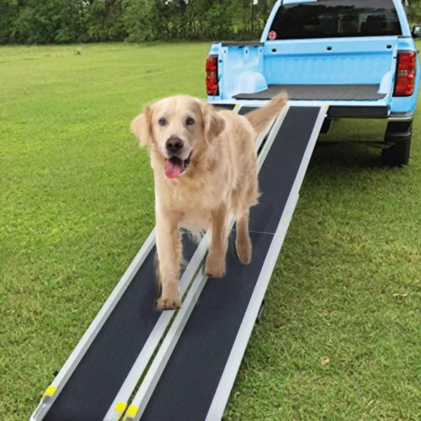 Rampas Telescópicas para Silla de Ruedas con Longitud Ajustable Carga Máxima Hasta 270 kg para Escalones de Hotel Metro Negro