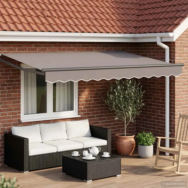 Estrutura de toldo retrátil manual Antracite 3,5 x 2 m Alumínio