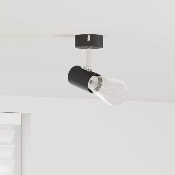 Foco de teto com holofotes Preto 6,5 x 6 x 11,5 cm Metal