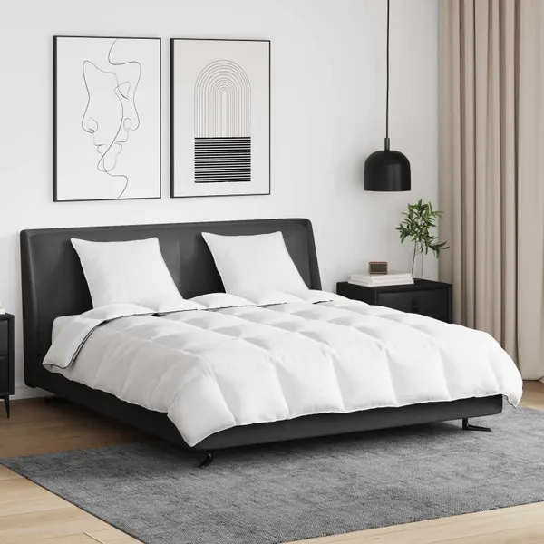 Edredom de Inverno com travesseiro 3 pcs Branco Pena de ganso