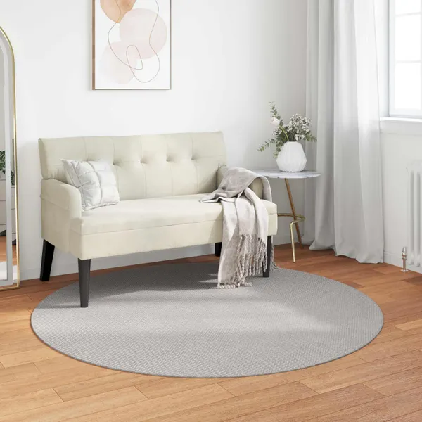 Tapetes de área Redondo LUGO Creme e Cinza Ø 200 CM Poliéster