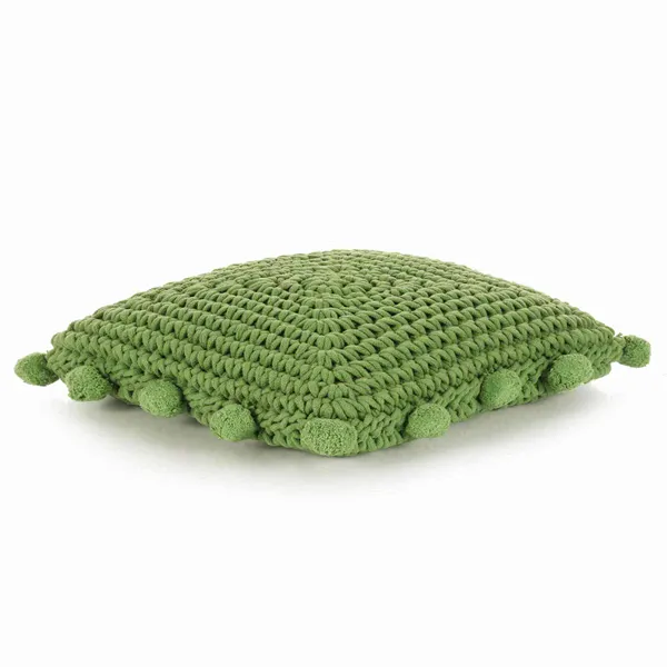 Almofada de Lançar Cestaria Verde 50 x 50 cm Algodão