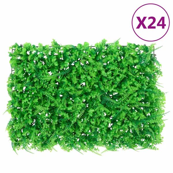  Vedação de folhas de feto artificiais 24 pcs 40x60 cm verde