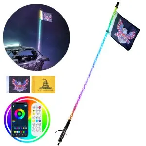 Chicote Luz LED 3 pés RGB Controlo Remoto
