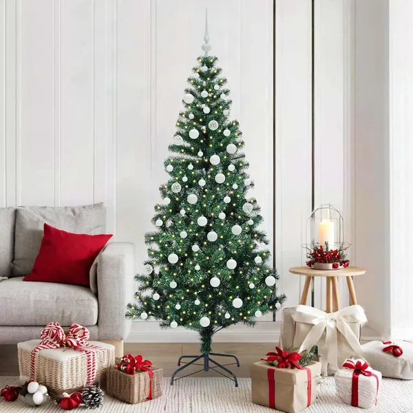 Árvore de Natal Artificial Pré-iluminada Verde 180 cm