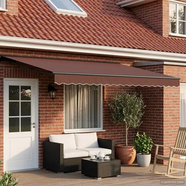 Toldo Retrátil Elétrico Castanho e Antracite 4,5 × 3,5 m