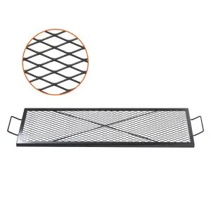 Grelha fogo X-Marks rectangular 44 polegadas, aço reforçado