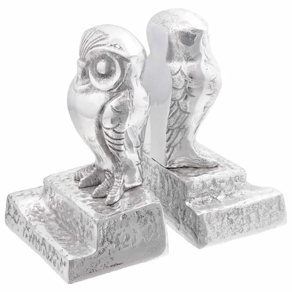 Aparadores de livros 2 pcs Prateado 12 x 9 x 19 cm Alumínio