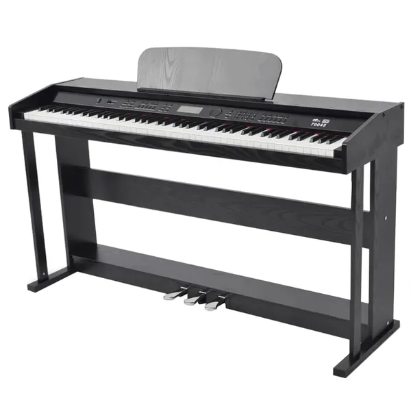 Piano digital de 88 teclas com pedais, placa de melamina preta
