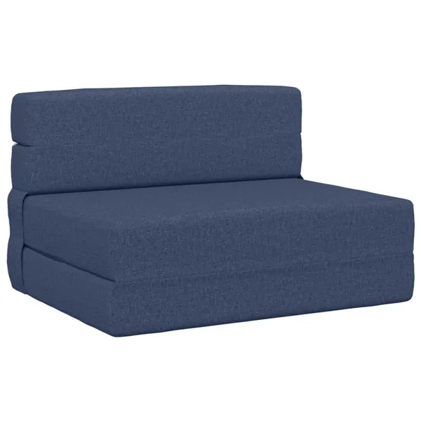 Sofá-Cama Dobrável Azul 190 x 70 x 15 cm tecido