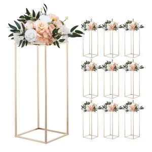 Suporte coluna flores 10 peças 23,62" dourado