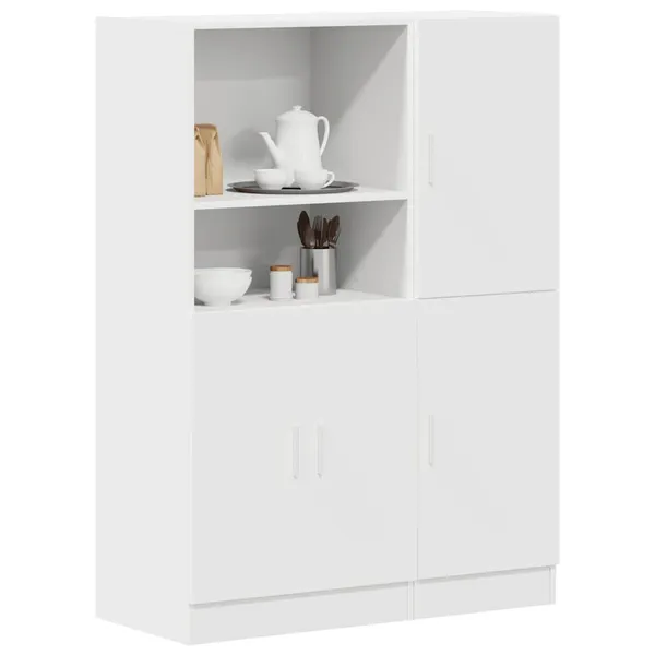 2 pcs armário de cozinha conjunto derivados de madeira branco