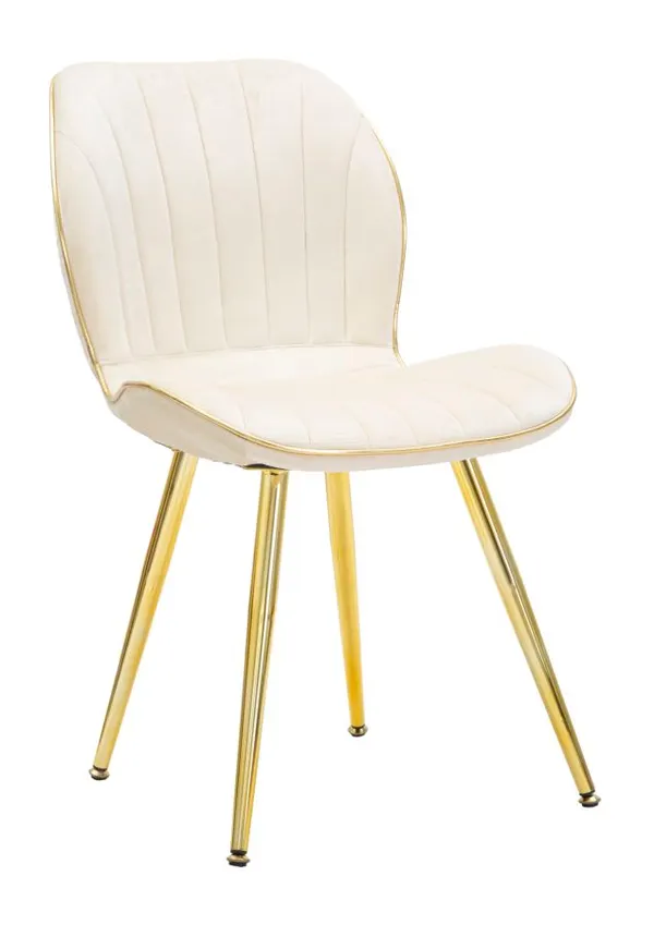 Cadeira Paris Space Creme/Ouro Jogo 2 Peças 46x58x77 cm