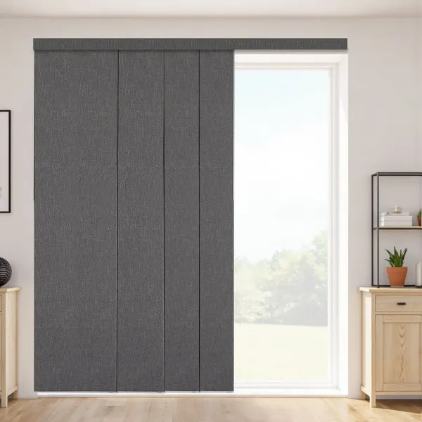 Cortinas painel deslizante 116-218 cm, térmicas, cinzento
