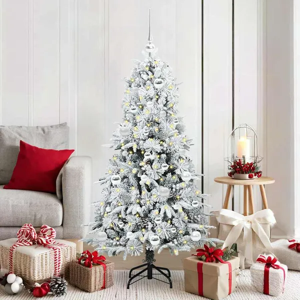 Árvore de Natal Articulada Artificial Branco 150 cm PE e PVC
