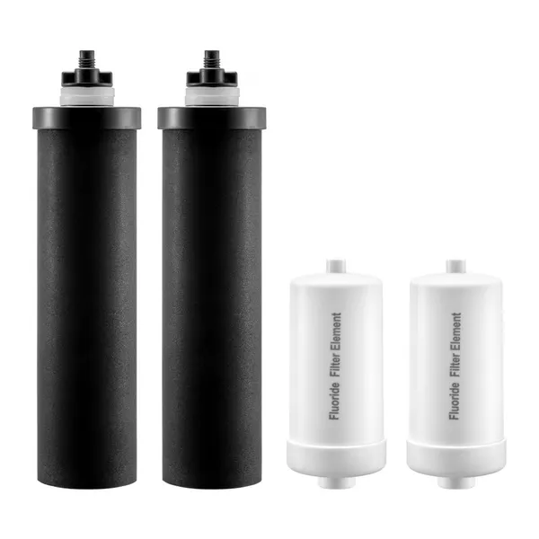 Filtros água reposição, 4 peças, carvão + desfluoração