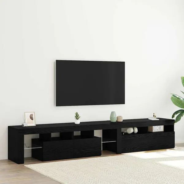 Gabinete para TV 2 pcs Carvalho Preto 230 x 36,5 x 40 cm