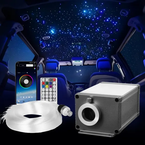Kit Teto Estrelado 550 pcs, Fibra Óptica 16W RGBW Bluetooth