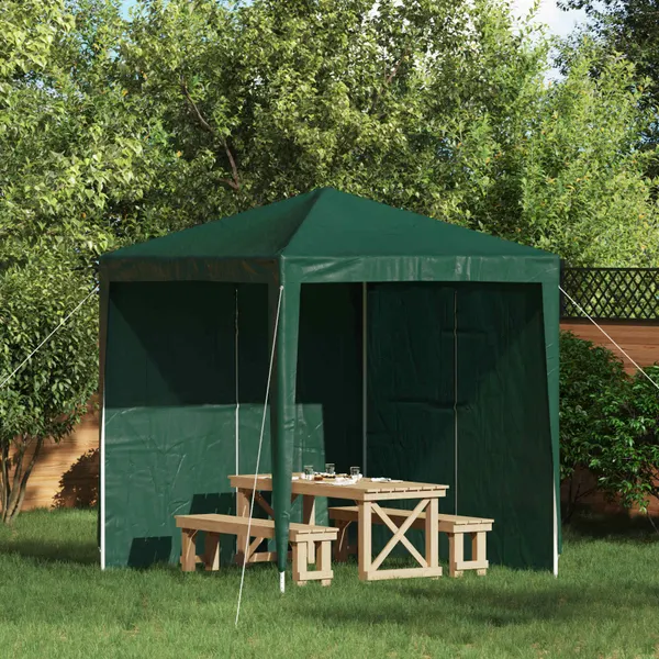 Lateral de Tenda para Festa 2 pcs Verde 200 x 195 cm PE e Aço