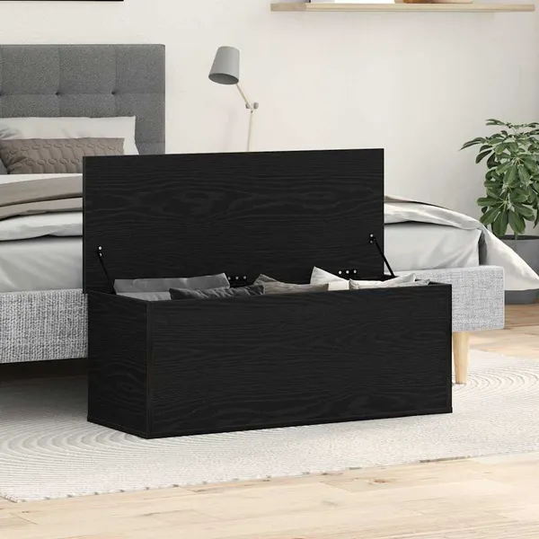 Caixa de Armazenamento Carvalho Preto 102 x 35 x 35 cm