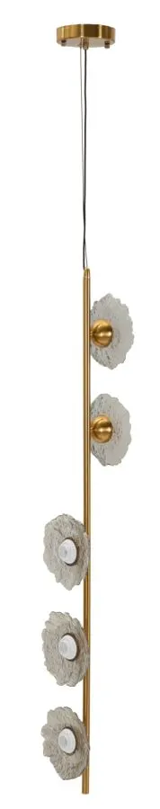 Lustre Emily Vertical Vidro Cinzento 15x16x110 cm