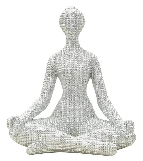 Mujer Yoga Silver 20,5x15,5x23 cm
