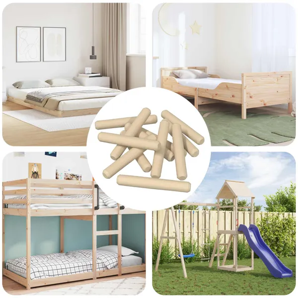 Dowels de madeira 12000 pcs Castanho Madeira maciça