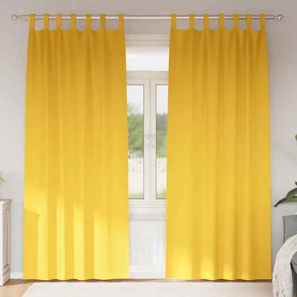 Cortinas Blackout com Argolas 2 pcs Amarelo Mostarda