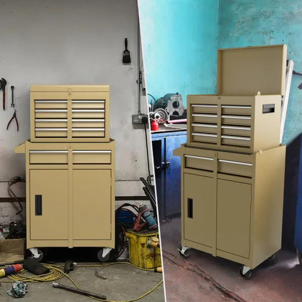 Caixa Ferramentas 5 Gavetas com Rodas Bloqueáveis Armário Garagem