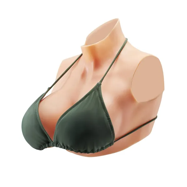 Placa silicone seios falsos crossdresser tamanho E marfim