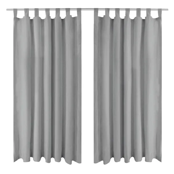 Cortinas de cetim com presilhas 2 pcs 140x225 cm cinzento