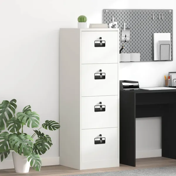 Armário de Arquivo com gaveta Branco 45,5 x 42 x 139 cm