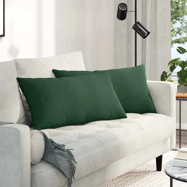Travesseiros de Sofá 2 pcs Verde Escuro 80 x 40 cm