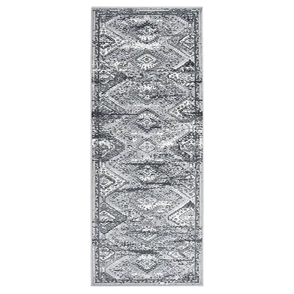 Passadeira 80x200 cm polipropileno cinzento oriental