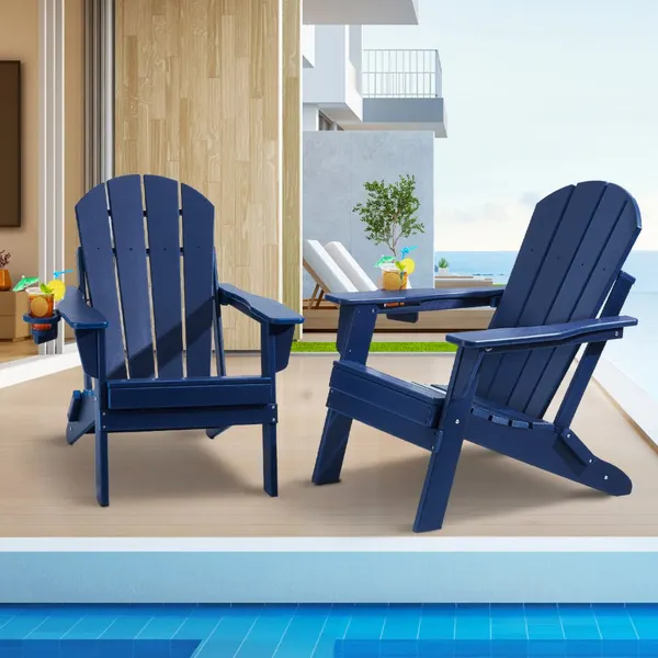 Cadeira Adirondack conjunto 2 dobrável com suporte
