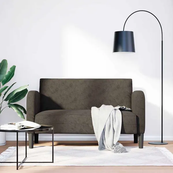 Sofá-luvas 110 cm couro artificial cinzento-escuro