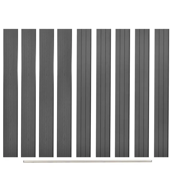 Placas de vedação de substituição 9 pcs em WPC 170 cm cinzento