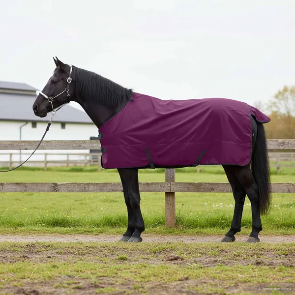 Cobertor de Cavalo Verde Escuro e Preto 115 cm Poliéster