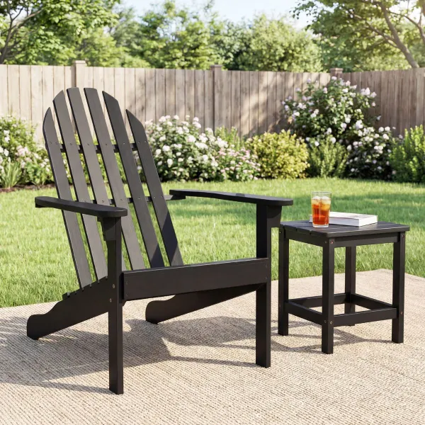 Chaise Adirondack Acacia Noire | Dossier Incliné 103° | Jardin Piscine