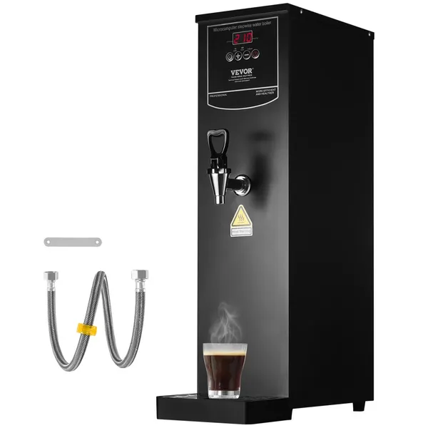 Caldeira água comercial 1500W 50L/hora, aço inox 316