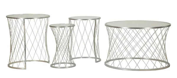 Mesinhas Noah Silver Jogo 4 Peças Ø 70x45-47x54,5-36x50-28x45 cm