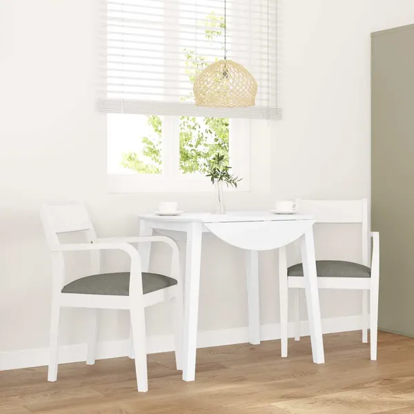 Cadeiras de jantar com almofadões 2 pcs madeira maciça branco