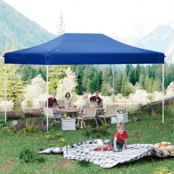 Tenda Comercial Dobrável 300 x 445 cm Montagem Rápida com Drenagem