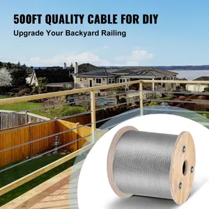 Cabo aço inoxidável T316 3,2 mm 7x7 15240 cm para balaustrada